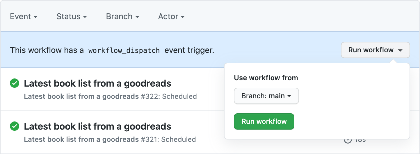 manually trigger workflow for GitHub Actions